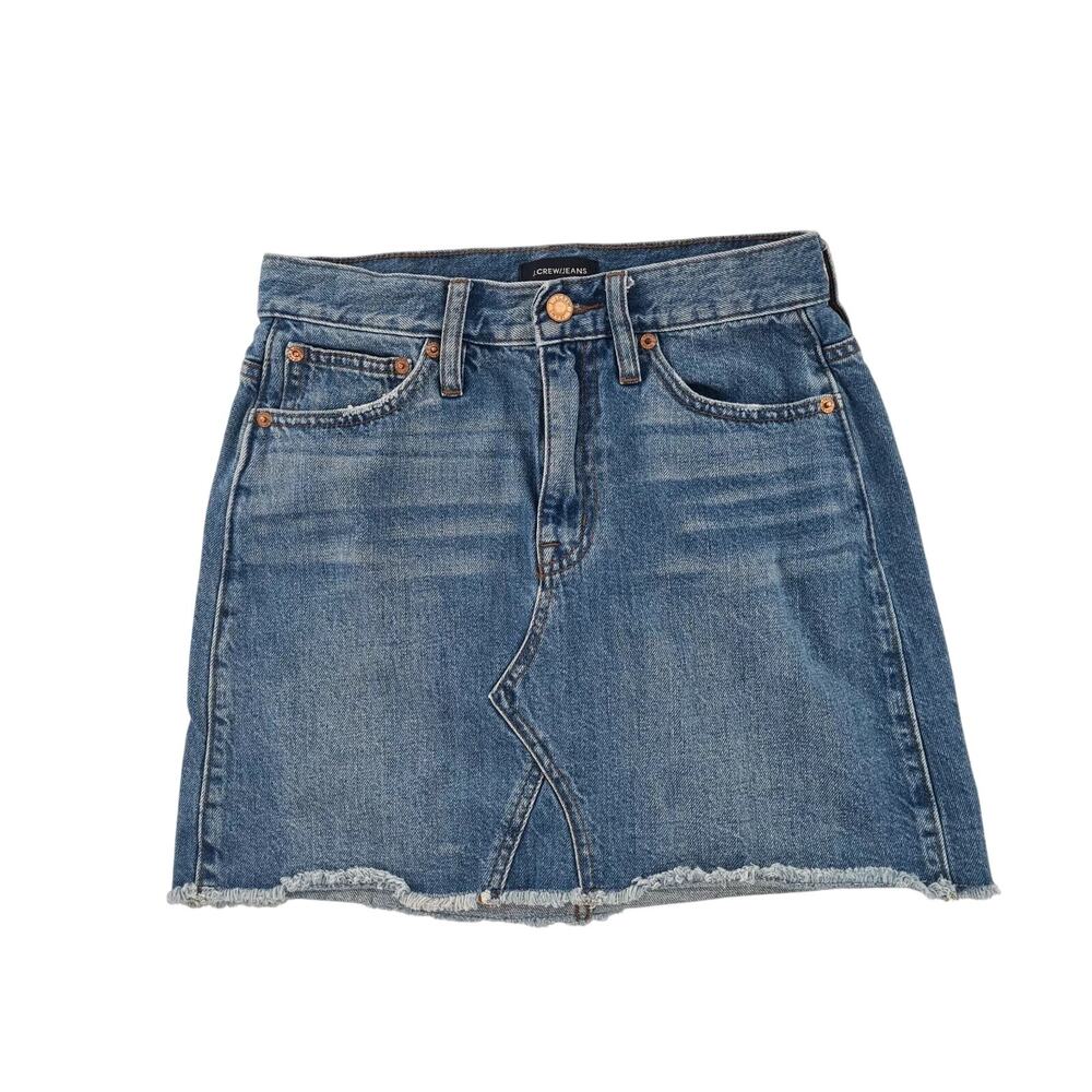 J.Crew Frayed Hem Denim Mini Skirt – Size 32